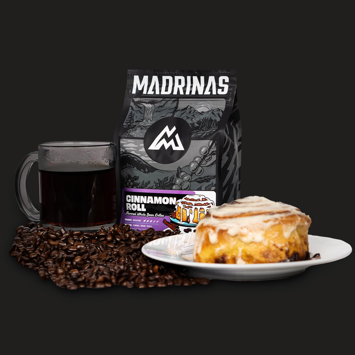 Madrinas | Cinnamon Roll Flavored Whole Bean Coffee – MADRINAS